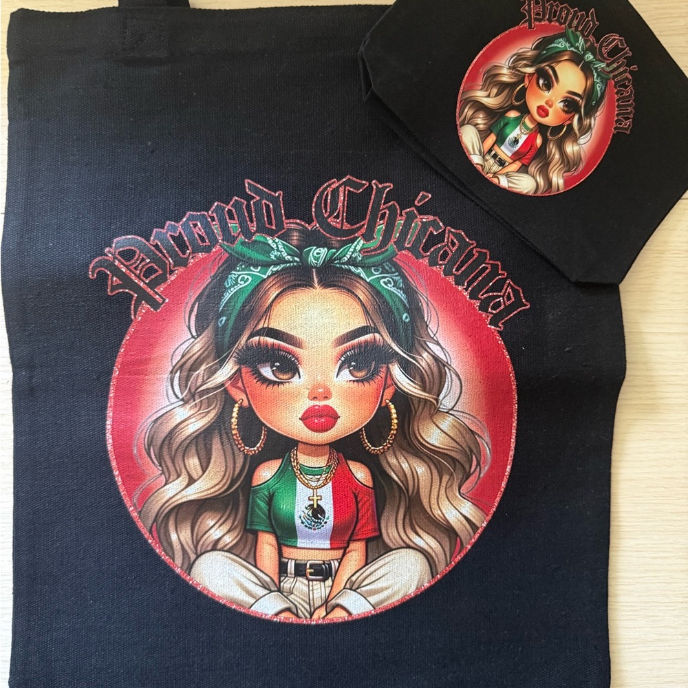 Proud Chicana Black Tote Bag